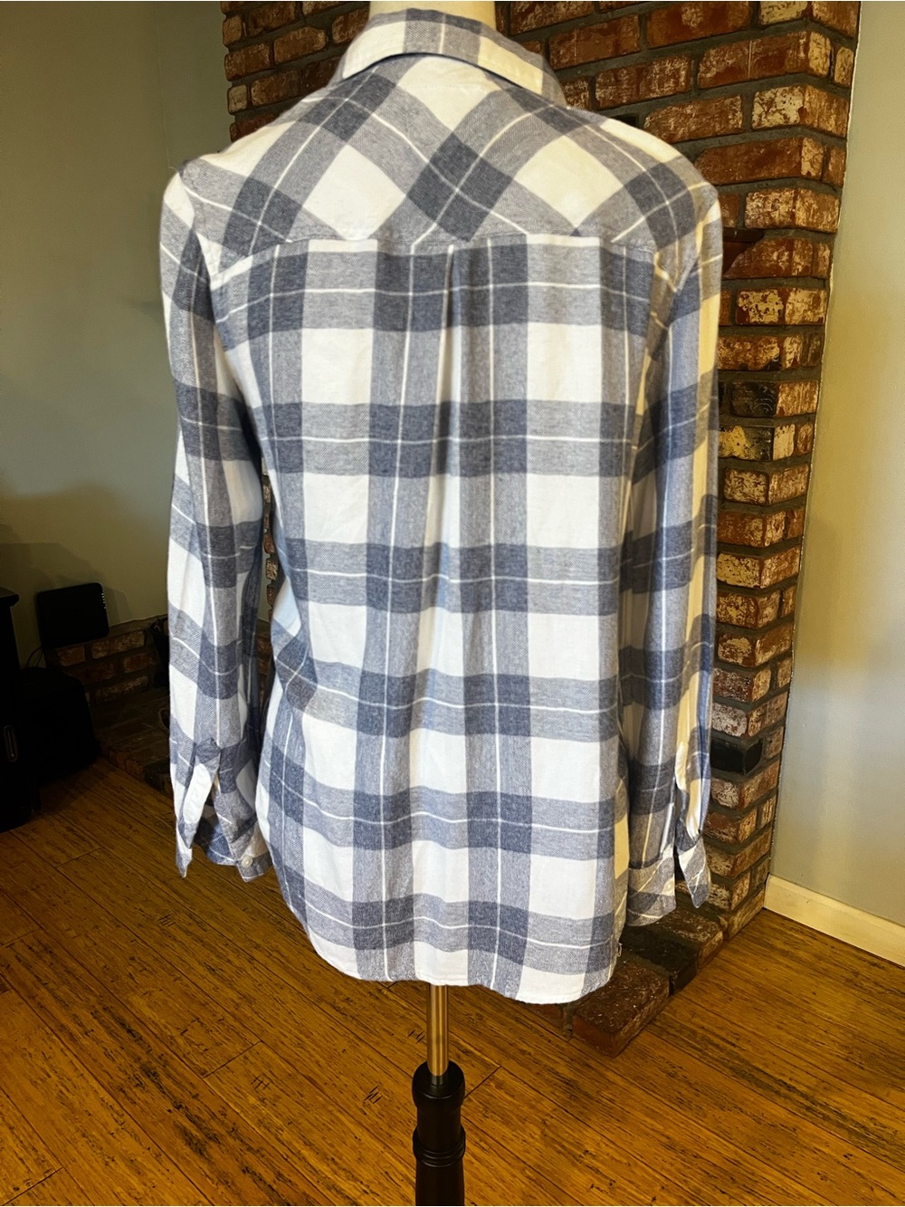 Rails Blue and White Plaid Button-Up Shirt - Picture 4 of 5